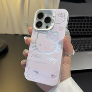億色（ESR）凱蒂貓適用iPhone15手機(jī)殼16pro蘋(píng)果14包13防摔12mini彩銀11支架xr保護(hù)pus套xs新款pro卡通max女87 白色【粉kt貓J0327】彩銀imd iPhone 6 pus