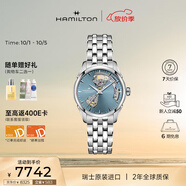 漢米爾頓（Hamilton）漢密爾頓瑞士機械女表 爵士開(kāi)心藍色鏤空表盤(pán) 輕奢禮物送女士