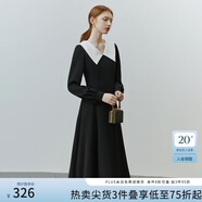 范思藍恩范思藍恩22FS2759法式連衣裙女夏季溫柔風(fēng)甜美氣質(zhì)顯瘦長(cháng)裙小黑裙 黑色（長(cháng)款） S