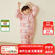 迷你巴拉巴拉兒童羽絨服寶寶輕暖連體衣男女童外出爬服 【新色】紅白色調(diào)00361 100