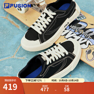 FILA FUSION斐樂女鞋帆布鞋女 低幫板鞋POP輕質(zhì)帆布鞋休閑運(yùn)動(dòng)鞋女 黑-BK 40
