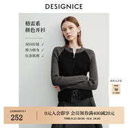 迪賽尼斯2024年春季新款通勤風(fēng)高級感顯瘦正肩拉鏈開衫毛針織衫女 黑色 L
