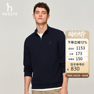 哈吉斯（HAZZYS）男裝上衣半開(kāi)襟立領(lǐng)套頭衛衣ABTZE0BDF33 深藏青色DN 170/92A46