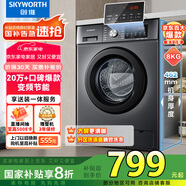 創(chuàng)維8公斤滾筒全自動(dòng)洗衣機(jī) 家電補(bǔ)貼20% 變頻電機(jī) 一級(jí)能效 除塵除螨 超薄嵌入隨機(jī)發(fā)貨XQG80-B15MC