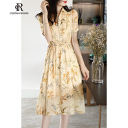 clotho Rennie品牌女裝碎花連衣裙女2025夏季新款法式溫柔風(fēng)優(yōu)雅收腰顯瘦裙子 圖片色 S