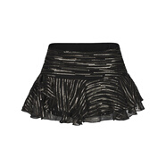 NanaJacqueline【OneDay限定】斜肩亮絲荷葉邊真絲套裝女七夕約會(huì ) 黑色半裙 XS