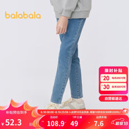 巴拉巴拉女童褲子兒童牛仔褲中大童春裝甜美直筒褲修身長褲潮208124108011