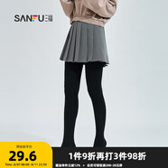 三福 女褲襪單條裝 淑女易搭收腹提臀不易下滑連腳絲襪823295 黑色 均碼