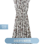 SNIDEL2025春夏新品優(yōu)雅印花荷葉邊小飛袖茶歇連衣裙SWFO252004 玫瑰紅 O M (1)