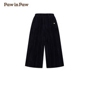 paw in paw卡通小熊童裝夏季女童針織闊腿褲兒童長(cháng)褲寬松Navy藏青色59110