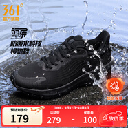 361°運(yùn)動(dòng)鞋男鞋雨屏7秋季雨天通勤鞋防潑水防滑黑色跑鞋子男 曜石黑【保暖加絨】 42