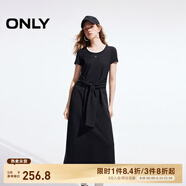 ONLY【七夕禮物】潮流撞色拼接U領(lǐng)假兩件長(zhǎng)裙連衣裙女|125161002 H1Z 黑色 XS (155) 76A