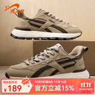 貴人鳥男鞋運(yùn)動(dòng)鞋2025新款秋冬季輕便軟底休閑鞋百搭潮流減震鞋子男款 茶褐/橄欖綠 43