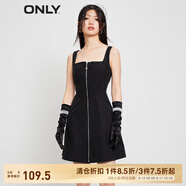 ONLY時(shí)尚百搭短款A字吊帶雪紡連衣裙女|123207028 E39黑豆 XS 155/76A