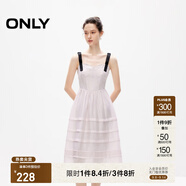 ONLY夏季甜美時尚蝴蝶結(jié)吊帶蛋糕裙連衣裙女|124207053 A34 淡雪紫色 M (165) 84A