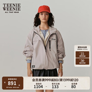 Teenie Weenie小熊外套女時尚簡約休閑戶外運動防風防水連帽夾克外套上衣女 灰色 M (165)