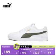 彪馬（PUMA）經(jīng)典復(fù)古透氣小白鞋男女新款百搭休閑板鞋SHUFFLE 309668 白-軍綠色-灰色-金色-27 37