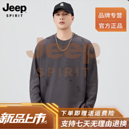 JEEP SPIRIT高端吉普美式寬松長袖T恤男士秋季2025新款圓領休閑體恤男 深灰色 M