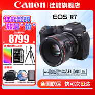 佳能（Canon） EOS R7 微單相機 高速度 高分辨率 APS-C畫幅 r7專業(yè)數(shù)碼相機 R7拆單機+七工匠R轉(zhuǎn)接環(huán)+YN501.8鏡頭套裝 套餐一【含128G內(nèi)存卡~備用電池~抗震防雨包】