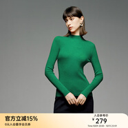 顏域羊毛內搭針織衫女2025新款冬季糖果色修身顯瘦半高領(lǐng)打底毛衣 綠色 S/36