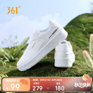 361°運(yùn)動(dòng)男鞋秋季開學(xué)復(fù)古厚底增高小白休閑板鞋子男672426611-1