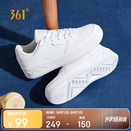 361°運動女鞋秋季開學(xué)復(fù)古厚底增高小白休閑板鞋子女682116601F-7