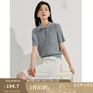 茵曼（INMAN）毛衣女POLO領(lǐng)2025春季套頭針織衫女裝新款通勤長(zhǎng)袖毛衣上衣 格調(diào)灰-短袖款 W18525304 S