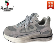 西域駱駝（VANCAMEL）男鞋潮流情侶小眾網(wǎng)面透氣厚底老爹鞋拼色百搭復古運動(dòng)休閑鞋 白綠 36