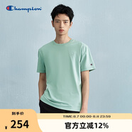 Champion冠軍情侶基礎t恤刺繡寬松運動上衣簡約休閑 淺綠色 L