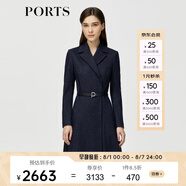 PORTS寶姿秋冬新品女裝長(zhǎng)袖中長(zhǎng)連衣裙ALM9N013LCF030 丈青-3 XS (2)