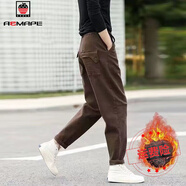 AEMAPE休閑褲女2025春秋新款哈倫褲女裝顯瘦工裝褲子高腰寬松長(zhǎng)褲百搭 21963咖啡色【款】 加絨 2XL 建議140-155斤