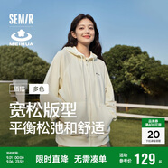 森馬梅花系列外套女寬松插肩袖刺繡春秋休閑連帽夾克109524108001