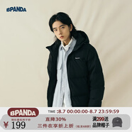 熊貓·本（ben.panda）羽絨服男潮流新款日系防潑水寬松休閑連帽80%白鴨絨保暖外套 黑色 L