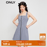 ONLY時(shí)尚百搭短款A字吊帶雪紡連衣裙女|123207028 H31尤琪藍白格 XS 155/76A
