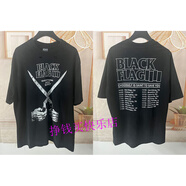 FOGvtg短袖美式復古高街重磅vintage水洗做舊寬松潮牌情侶半袖t恤fog Black Flag黑旗樂隊 S  身高160-175cm 130斤左右
