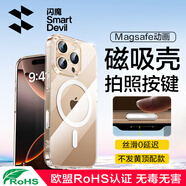 閃魔【自帶Ai拍攝按鍵】適用蘋果16promax手機殼magsafe磁吸保護套超薄防摔透明鏡頭全包