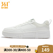 361度男運動(dòng)鞋秋冬新款361度男板鞋 羽毛白/紅杉綠 40