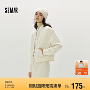 森馬（Semir）[商場(chǎng)同款]外套女短款純色寬松溫柔2025秋季圓領(lǐng)夾克101525108019
