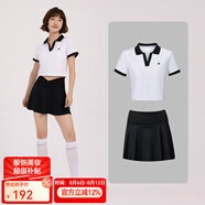 川崎（KAWASAKI）羽毛球服女神運(yùn)動套裝女夏季短袖T恤運(yùn)動裙兩件套運(yùn)動服速干衣 上衣B2996白色+B2766黑色 M