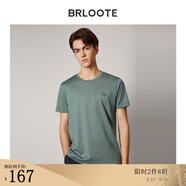 Brloote/巴魯特新疆長絨棉短袖T恤男圓領小白T夏季簡約百搭體恤衫上衣新品 軍綠 190/108A