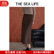 THE SEA LIFE歐海一生 半身裙女2024冬簡約利落細膩軟糯舒適親膚半身裙A180215 咖棕色 M