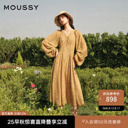 moussy 【劉亦菲同款】南法度假風碎花浪漫優(yōu)雅連衣裙028ISX33-3711 070米色 S