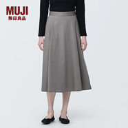 無(wú)印良品 MUJI 女式不易起皺平紋寬擺裙 長(zhǎng)半身裙女款裙子半裙 BE1T5C4S 灰色 M (160/66A)
