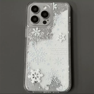 中掌柜ins冬日雪花流沙殼適用蘋(píng)果16Pro手機殼iPhone15max華為mate60小米14Pura70k50榮耀200x100Note13n 雪花白沙-冬日雪花+貼件 OPPOA1Pro