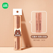 滿(mǎn)朝佳（MANCHAOJIA）LINE雞翅木筷子家用高檔新款防霉防滑木質(zhì)兒童筷子油炸耐高溫 【單雙裝】紅檀木無(wú)漆無(wú)蠟（1913