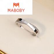 MABOBYs999銀幾何棱形磨砂情侶對(duì)戒男女ins小眾指環(huán)生日情人節(jié) s999棱形磨砂情侶對(duì)戒男款 DS241透明禮盒純銀證書(shū)