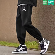 NBA VIBE-Nike耐ke秋冬季加絨飛人衛(wèi)褲aj籃球褲男潮流運(yùn)動褲寬松束腳褲 耐克黑色束腳褲小飛【春秋薄款】 2XL 【建議135-150斤】