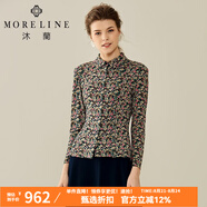 MORELINE【商場(chǎng)同款】沐蘭秋秋季冬小碎花清新翻領(lǐng)印花襯衫明星同款 圖片色 42