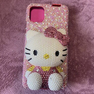 靠森（Kaooseen）hellokitty手機殼滿(mǎn)鉆diy蘋(píng)果華為立體貓公仔翻蓋美容貼鉆材料包 4號幻粉材料包（不含殼子）