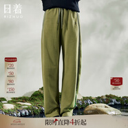 日著(zhù)設計師女裝2025秋季新款運動(dòng)休閑寬松顯瘦高級窄版直筒長(cháng)褲子 朝綠加厚款 L